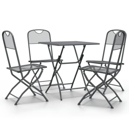 5-Piece Garden Dining Set Expanded Metal Mesh Anthracite