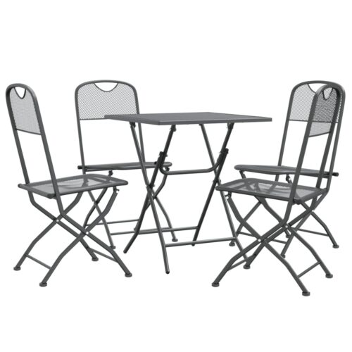5-Piece Garden Dining Set Expanded Metal Mesh Anthracite - Image 3