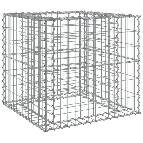 Gabion Basket Silver 70x70x65cm Galvanised Iron Fence Wire Wall Cage