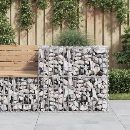 Gabion Basket Silver 70x70x65cm Galvanised Iron Fence Wire Wall Cage - Image 2