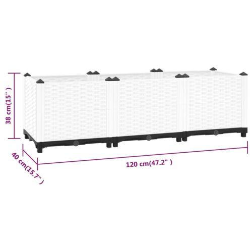 Garden Raised Bed Flowers Herbs Vegetables Box Pot Planter Polypropylene 120cm - Image 8