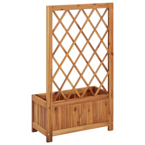 Garden Raised Bed with Trellis Solid Acacia Wood - Image 4