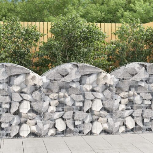 Arched Gabion Basket 100x50x80/100cm Galvanised Iron - Image 2