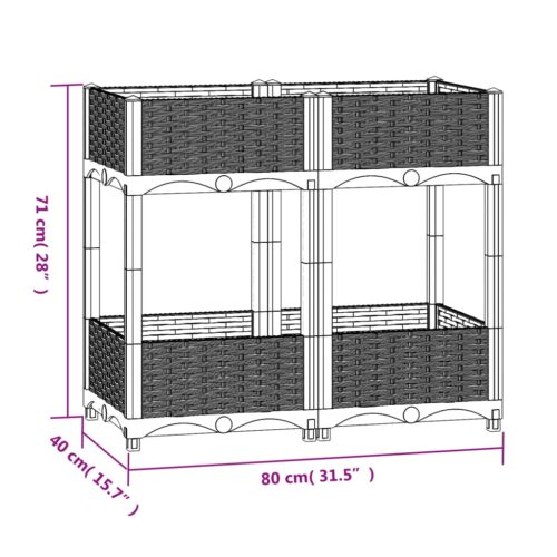 Raised Bed 80x40x71cm Polypropylene - Image 6