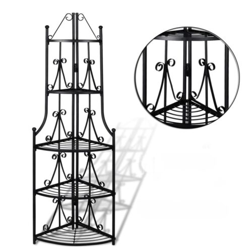 Corner Plant Rack Black - Image 4
