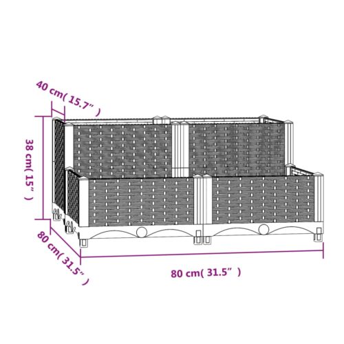 Raised Bed 80x80x38cm Polypropylene - Image 6