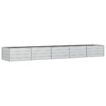 Garden Raised Bed 400x80x45cm Galvanized Steel Silver