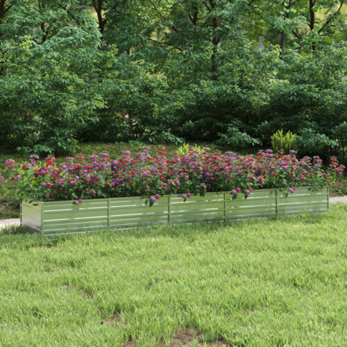 Garden Raised Bed 400x80x45cm Galvanized Steel Silver - Image 2