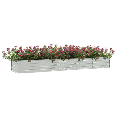Garden Raised Bed 400x80x45cm Galvanized Steel Silver - Image 3