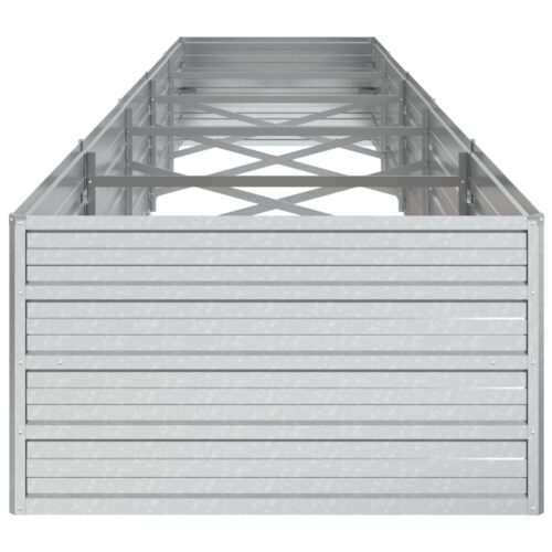 Garden Raised Bed 400x80x45cm Galvanized Steel Silver - Image 5