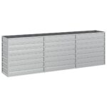 Garden Raised Bed 240x40x77cm Galvanized Steel Silver