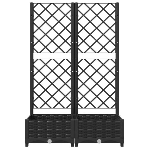 Garden Planter with Trellis Black 80x40x121.5cm PP - Image 4