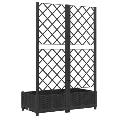 Garden Planter with Trellis Black 80x40x121.5cm PP - Image 6