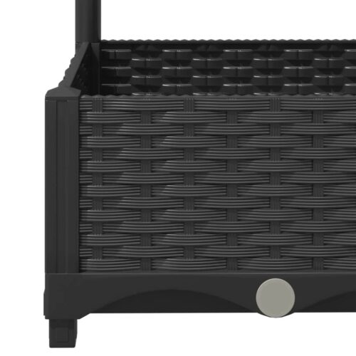 Garden Planter with Trellis Black 80x40x121.5cm PP - Image 7