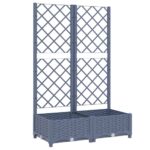 Garden Planter with Trellis Dark Grey 80x40x121.5cm PP
