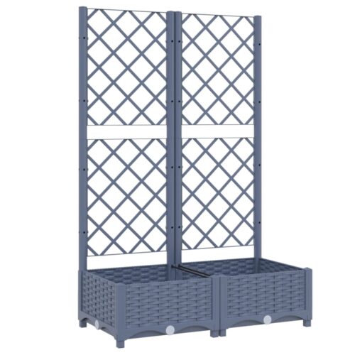 Garden Planter with Trellis Dark Grey 80x40x121.5cm PP