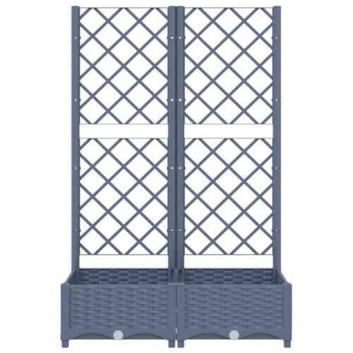 Garden Planter with Trellis Dark Grey 80x40x121.5cm PP - Image 4