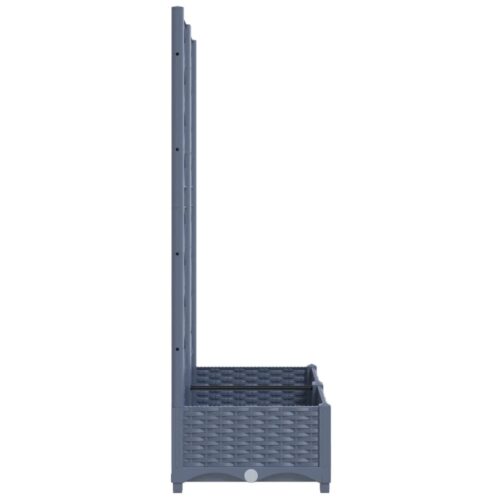 Garden Planter with Trellis Dark Grey 80x40x121.5cm PP - Image 5