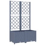 Garden Planter with Trellis Dark Grey 80x40x136cm PP