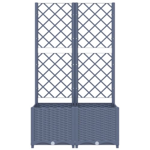 Garden Planter with Trellis Dark Grey 80x40x136cm PP - Image 4