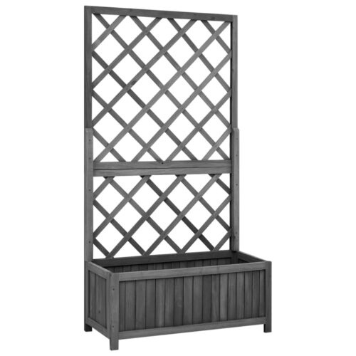 Garden Trellis Planter Black 70x30x135cm Solid Firwood - Image 2