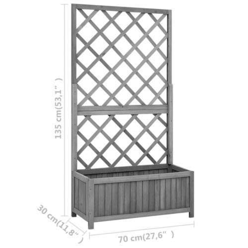 Garden Trellis Planter Black 70x30x135cm Solid Firwood - Image 7