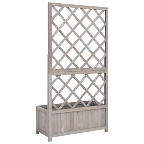 Garden Trellis Planter Grey 70x30x135cm Solid Firwood - Image 5