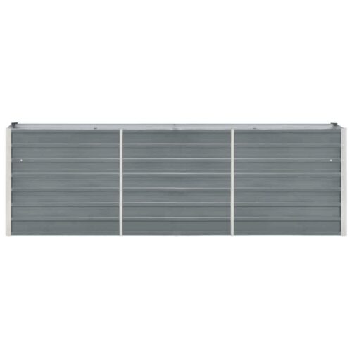 Garden Raised Bed Galvanised Steel 240x40x77cm Grey