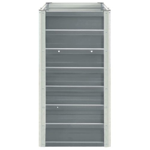 Garden Raised Bed Galvanised Steel 240x40x77cm Grey - Image 3