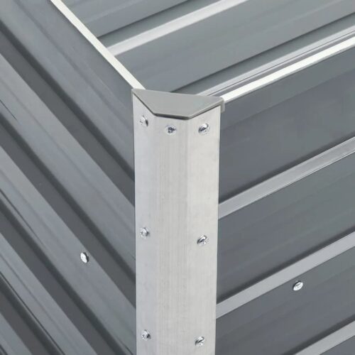 Garden Raised Bed Galvanised Steel 240x40x77cm Grey - Image 4