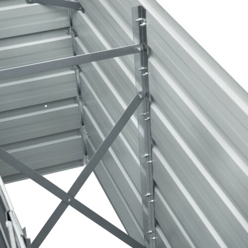 Garden Raised Bed Galvanised Steel 240x40x77cm Grey - Image 5