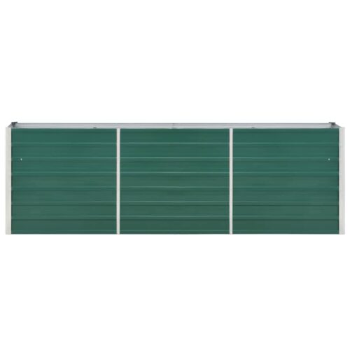 Garden Raised Bed Galvanised Steel 240x40x77cm Green - Image 7