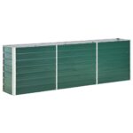 Garden Raised Bed Galvanised Steel 240x40x77cm Green