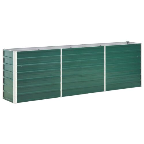Garden Raised Bed Galvanised Steel 240x40x77cm Green