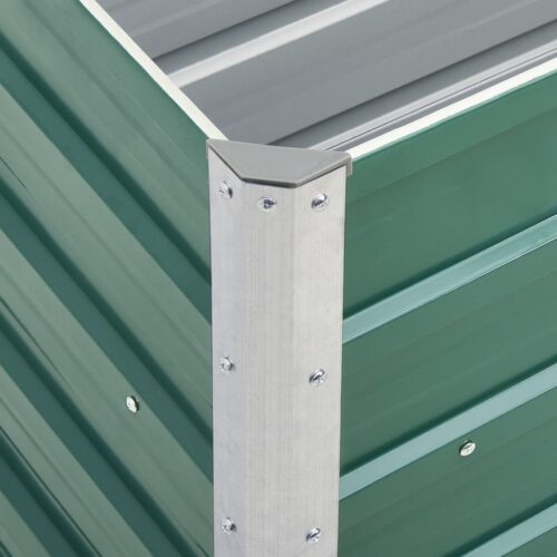 Garden Raised Bed Galvanised Steel 240x40x77cm Green - Image 5