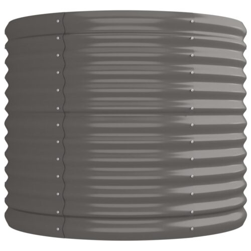 Garden Raised Bed Powder-Coated Steel 224x80x68cm Grey - Image 4