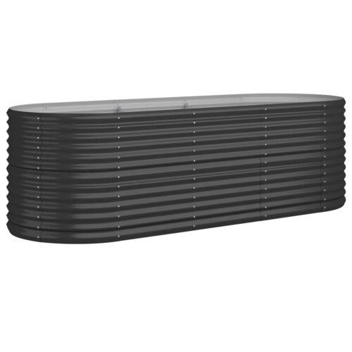 Garden Raised Bed Powder-Coated Steel 224x80x68cm Anthracite