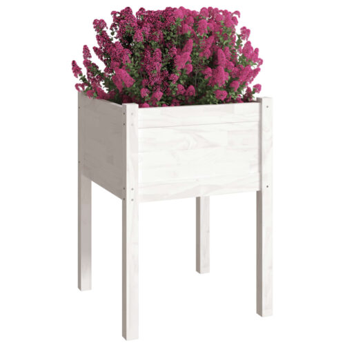 Garden Planters 2pcs White 50x50x70cm Solid Pinewood - Image 3
