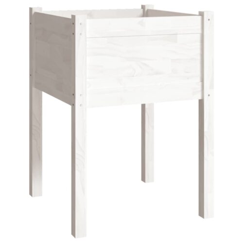 Garden Planters 2pcs White 50x50x70cm Solid Pinewood - Image 4