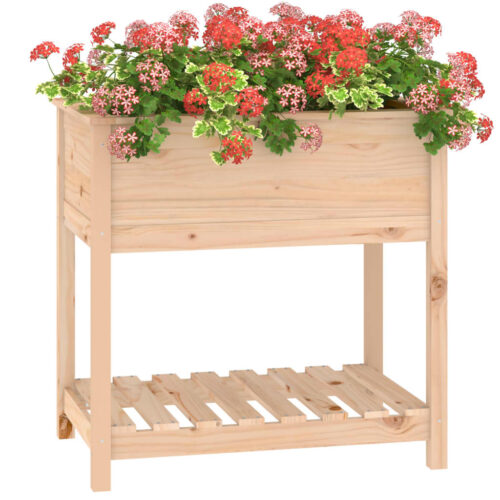 Planter with Shelf 82.5x54x81cm Solid Wood Pine - Image 4