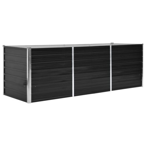 Garden Raised Bed Anthracite 240x80x77cm Galvanised Steel