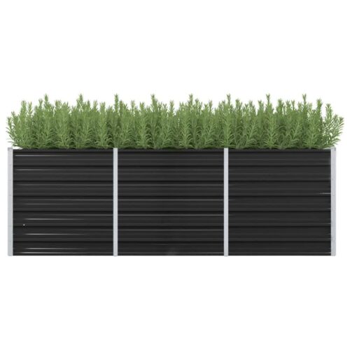 Garden Raised Bed Anthracite 240x80x77cm Galvanised Steel - Image 2