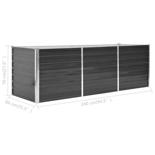 Garden Raised Bed Anthracite 240x80x77cm Galvanised Steel - Image 7