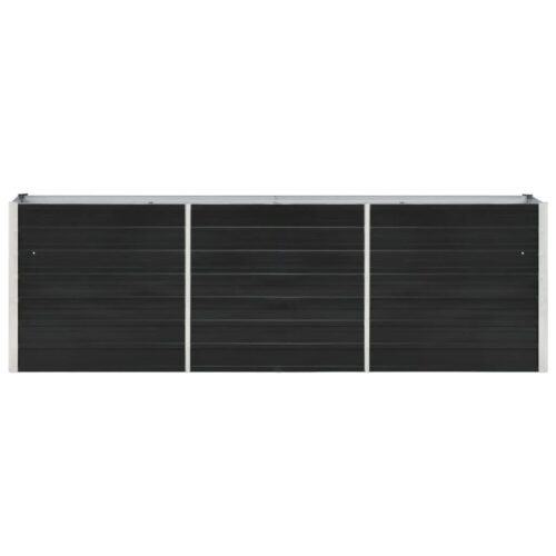 Garden Raised Bed Galvanised Steel 240x40x77cm Anthracite
