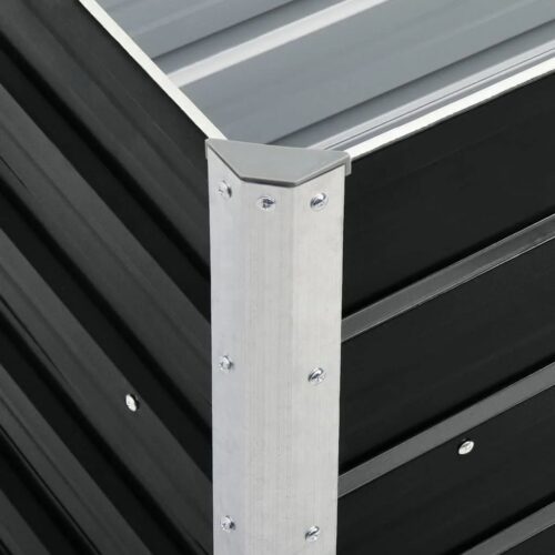 Garden Raised Bed Galvanised Steel 240x40x77cm Anthracite - Image 4