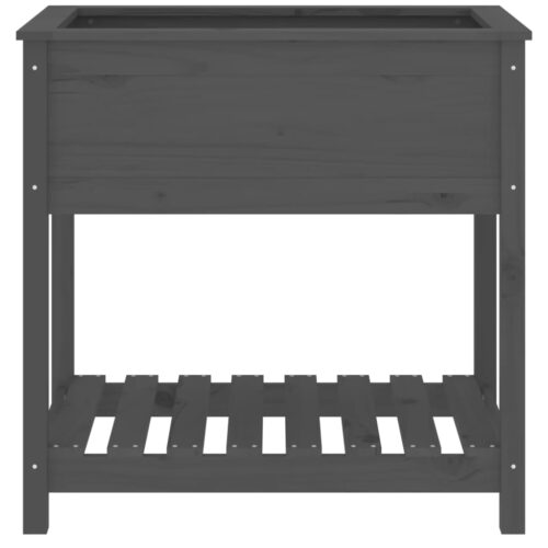 Planter with Shelf Grey 82.5x54x81cm Solid Wood Pine - Image 5