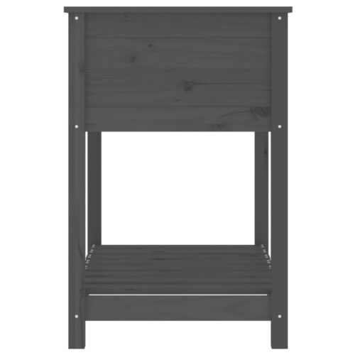 Planter with Shelf Grey 82.5x54x81cm Solid Wood Pine - Image 6