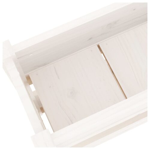 Planter White 112x25x66cm Solid Wood Pine - Image 7