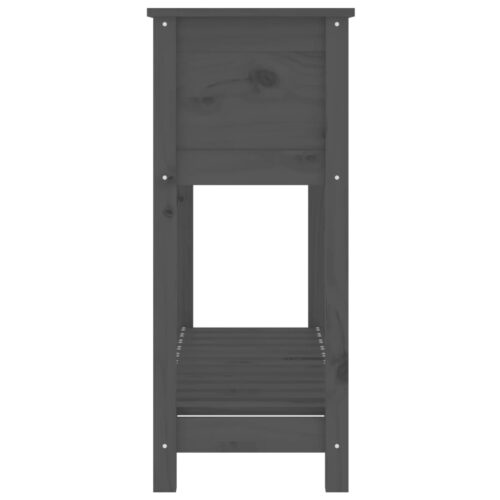 Planter with Shelf Grey 111.5x34.5x81cm Solid Wood Pine - Image 6