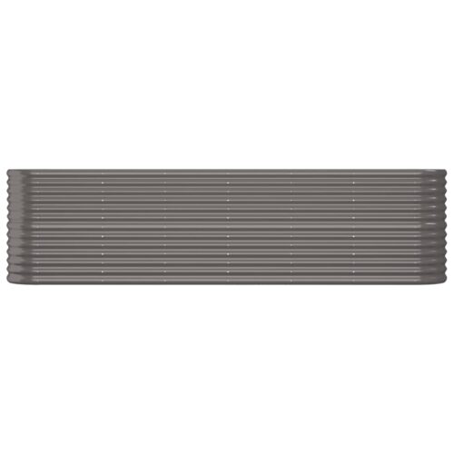 Garden Raised Bed Powder-Coated Steel 260x40x68cm Grey - Image 3